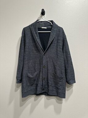 Marine Layer men’s XL textured cardigan sweater,charcoal gray,shawl collar,